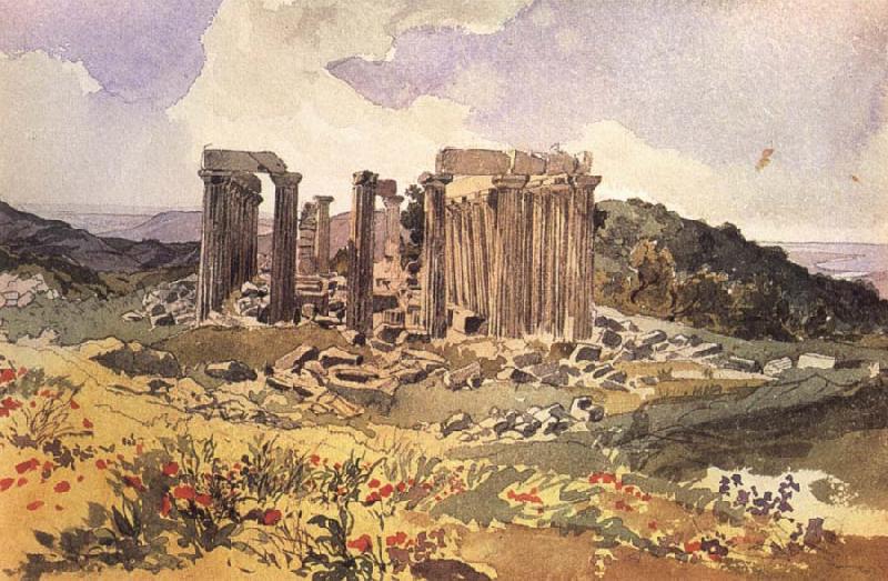 Karl Briullov The Temple of Apollo Epkourios at Phigalia Norge oil painting art